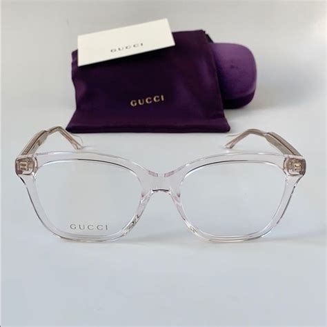 pink transparent gucci glasses|clear frame gucci glasses.